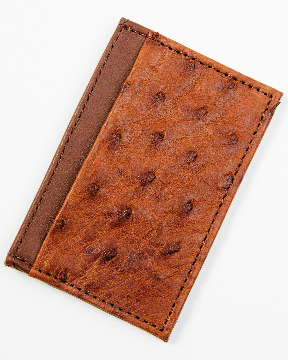 Men's Credit Card Ostrich Wallet Brown