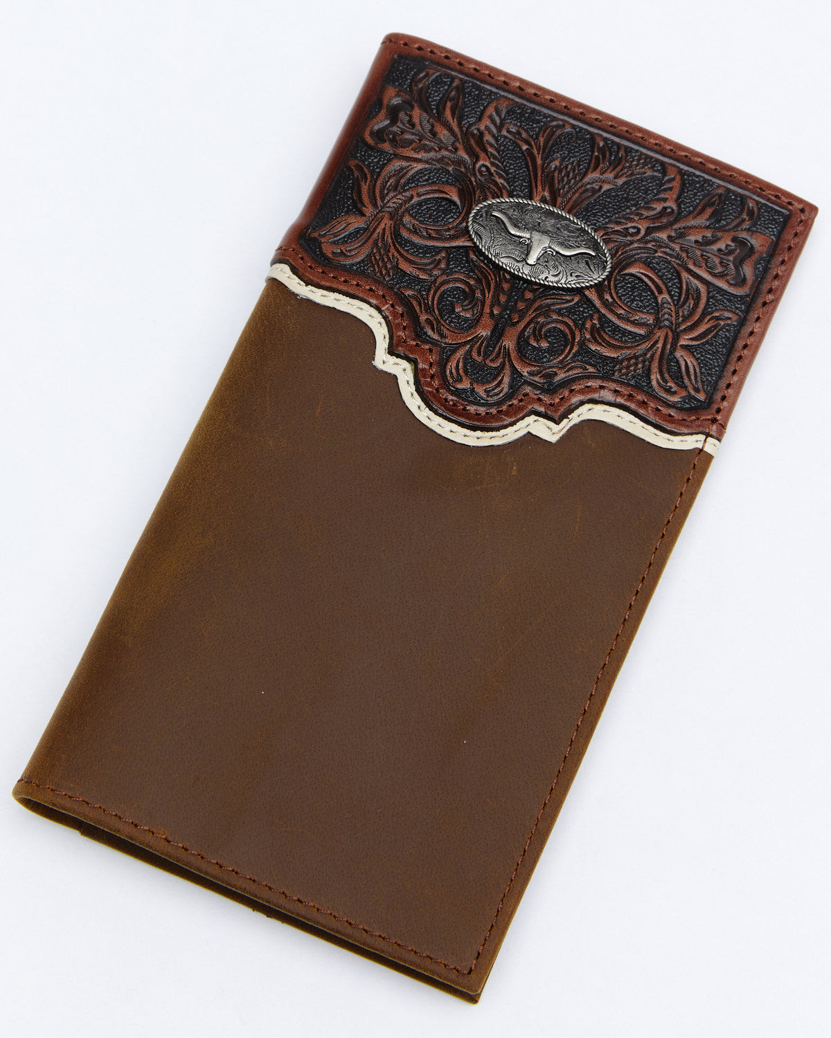 Men's Tooled Rodeo Wallet Brown
