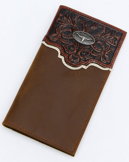 Men's Tooled Rodeo Wallet Brown