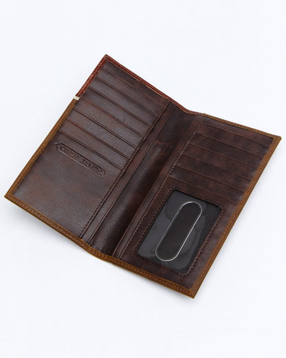 Men's Tooled Rodeo Wallet Brown
