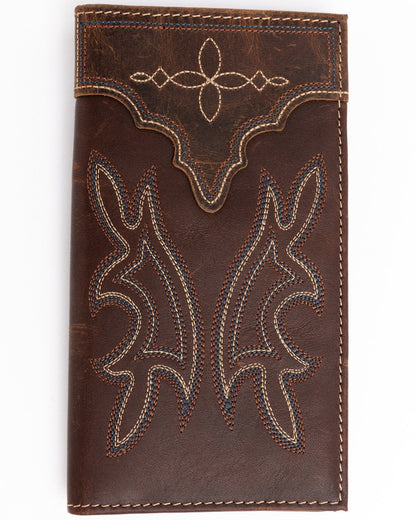 Men's Rodeo Stitched Leather Wallet Brown