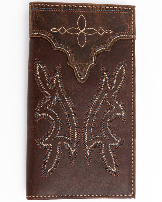 Men's Rodeo Stitched Leather Wallet Brown