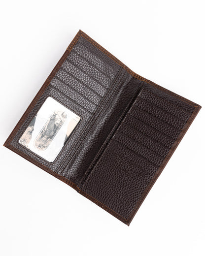 Men's Rodeo Stitched Leather Wallet Brown