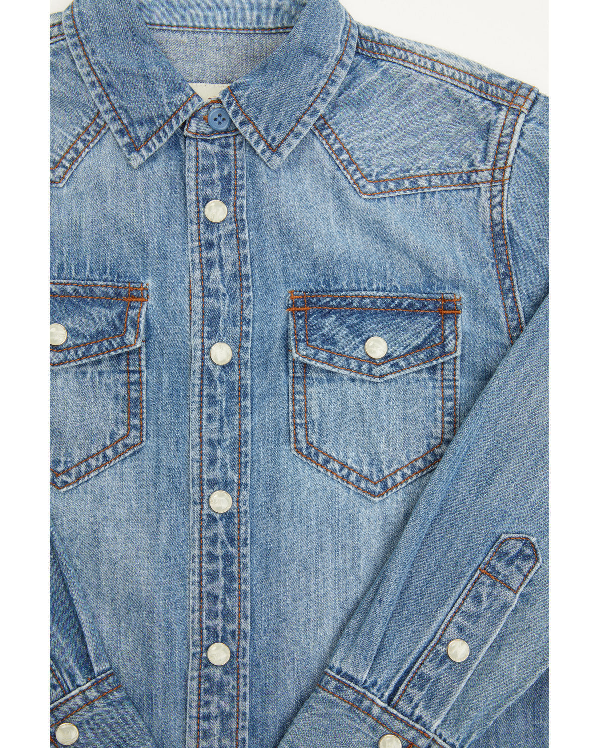 Toddler Boys' Foothill Denim Long Sleeve Pearl Snap Western Dark Wash