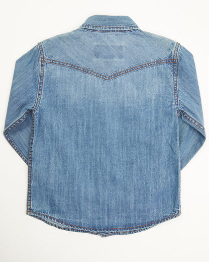 Toddler Boys' Foothill Denim Long Sleeve Pearl Snap Western Dark Wash