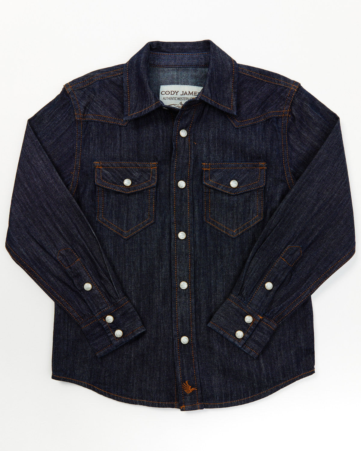 Toddler Boys' Foothill Denim Long Sleeve Pearl Snap Western Dark Wash