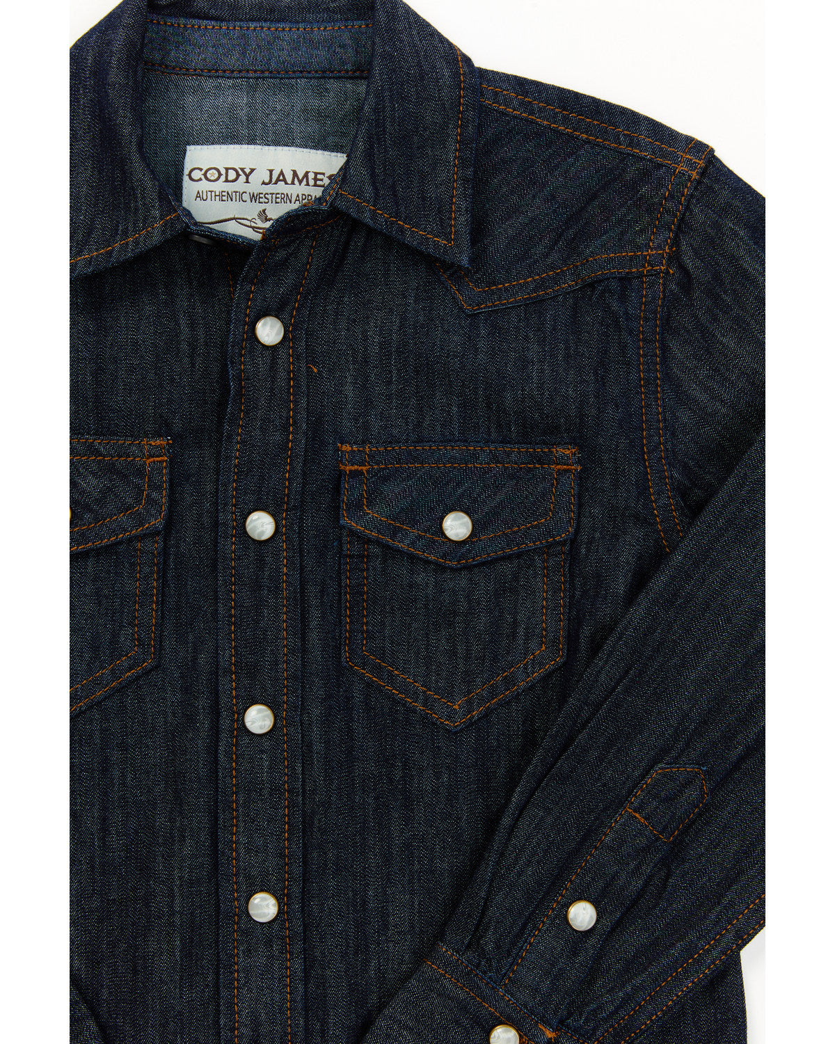 Toddler Boys' Foothill Denim Long Sleeve Pearl Snap Western Dark Wash