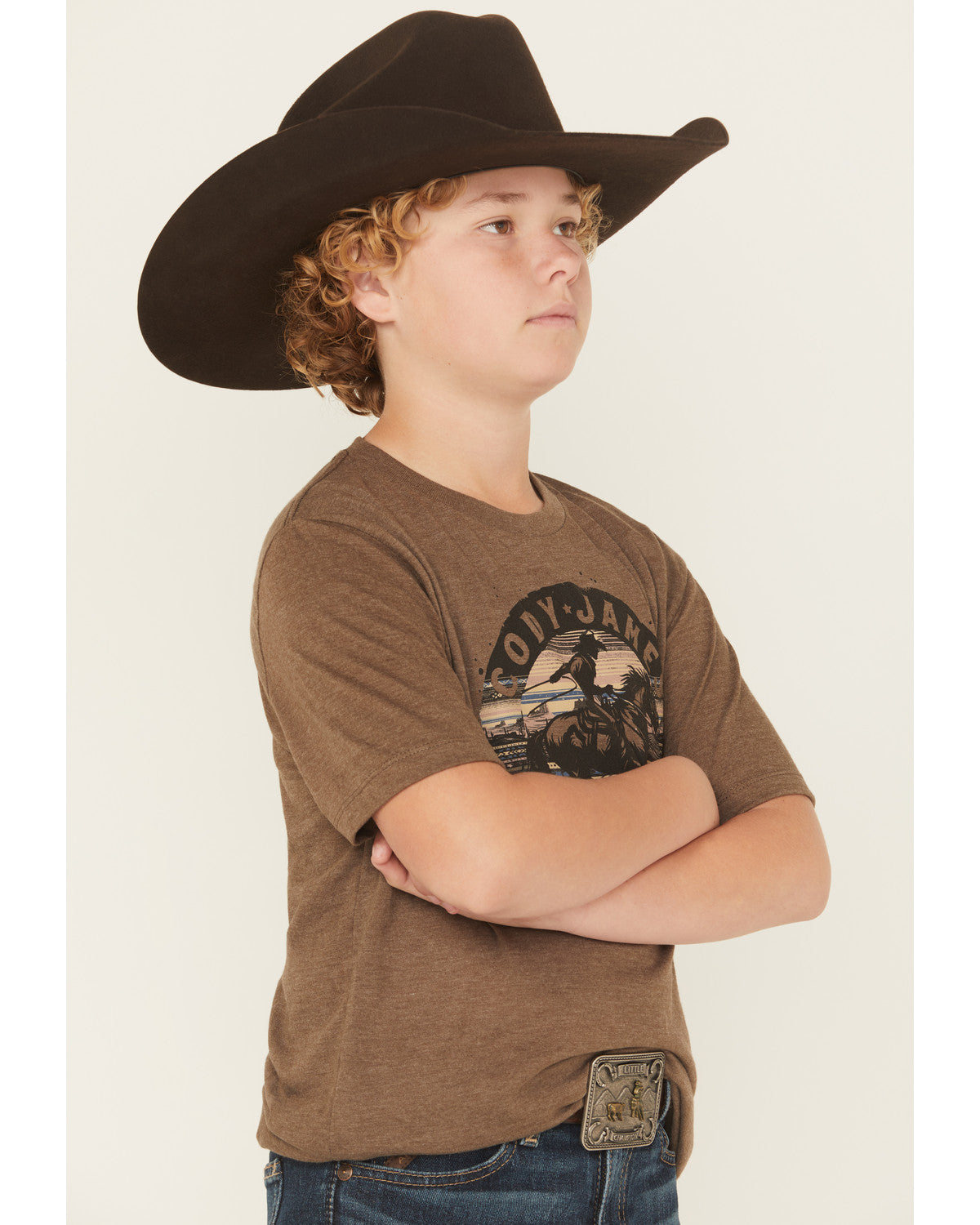 Boys' Rodeo Round Up Short Sleeve Graphic T-Shirt Brown
