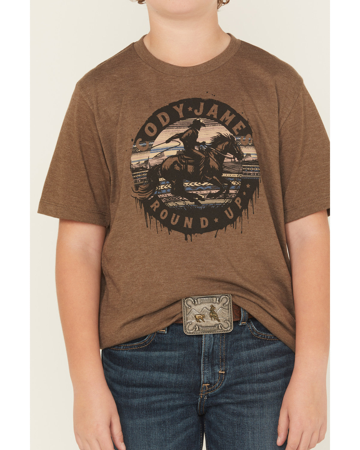 Boys' Rodeo Round Up Short Sleeve Graphic T-Shirt Brown