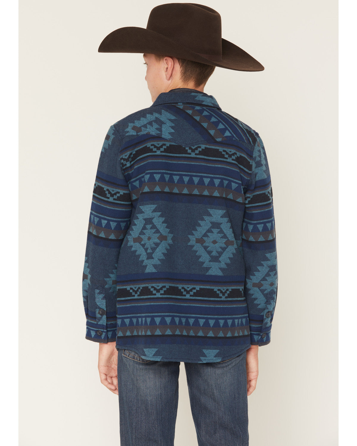 Boys' Rosewell Southwestern Print Button-Down Flannel Shirt Blue