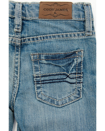 Boys' Hamshackle Wash Relaxed Bootcut Stretch Denim Jeans Light Wash