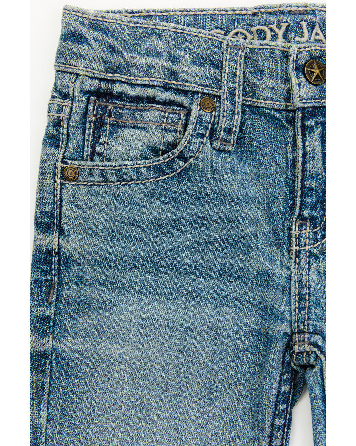 Boys' Hamshackle Wash Relaxed Bootcut Stretch Denim Jeans Light Wash