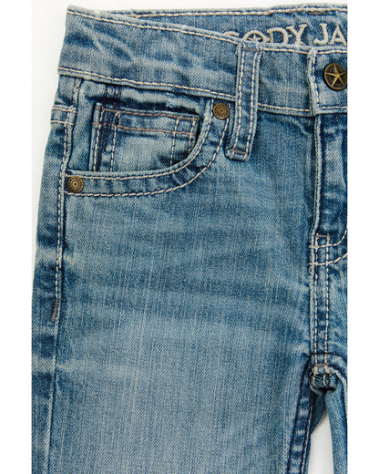 Boys' Hamshackle Wash Relaxed Bootcut Stretch Denim Jeans Light Wash