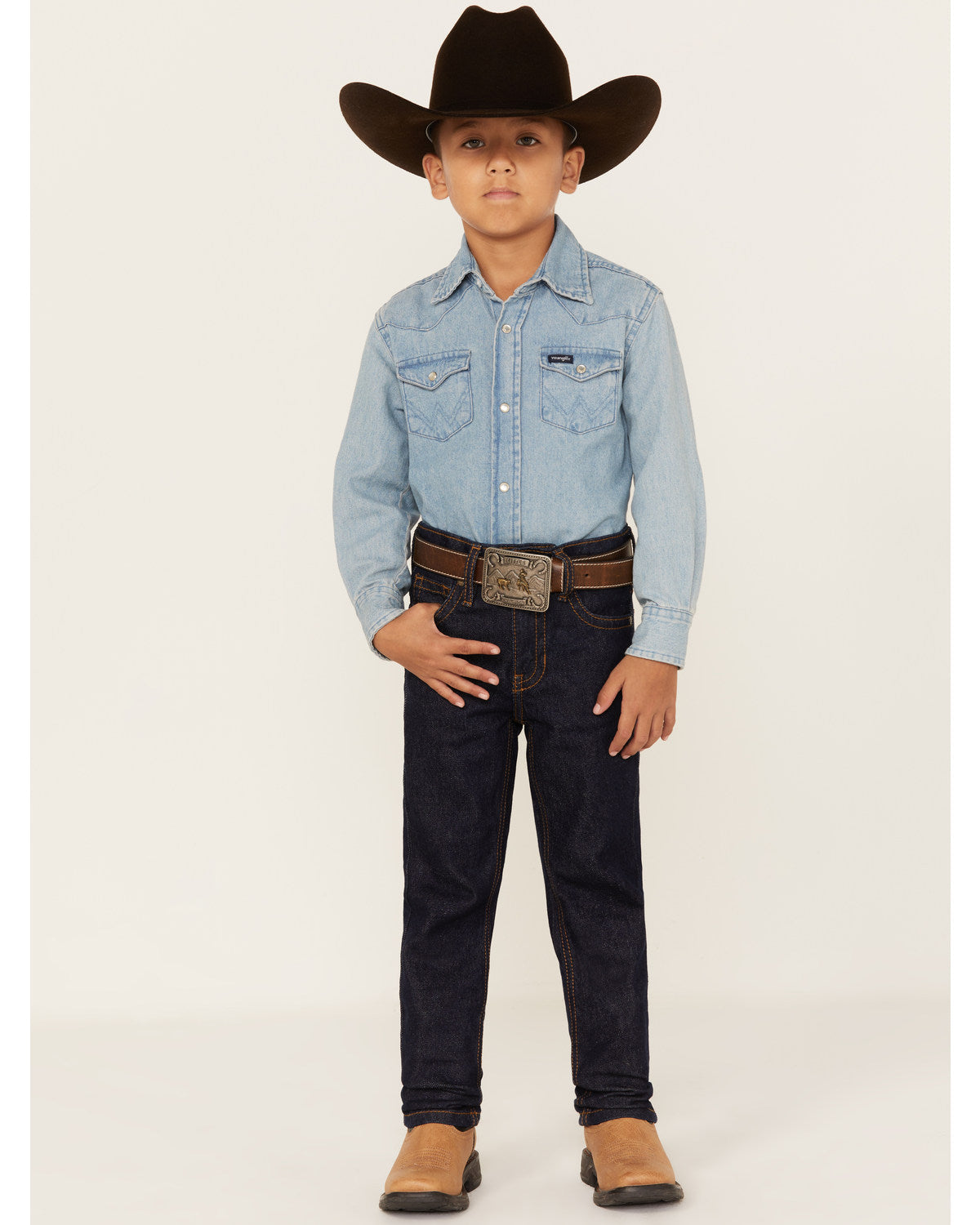 Boys' Dark Wash Slim Straight Stretch Jeans Dark Wash