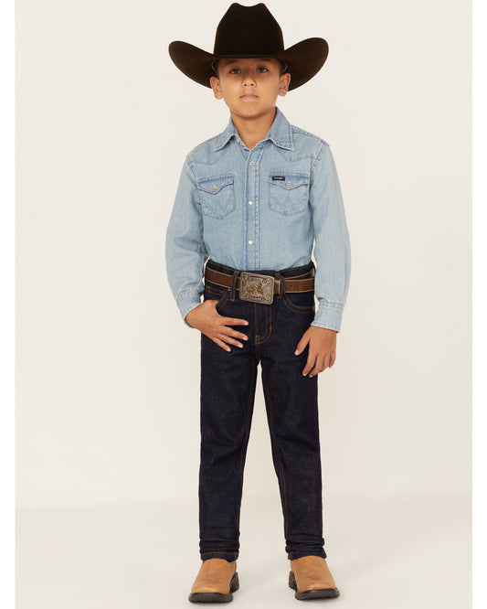 Boys' Dark Wash Slim Straight Stretch Jeans Dark Wash