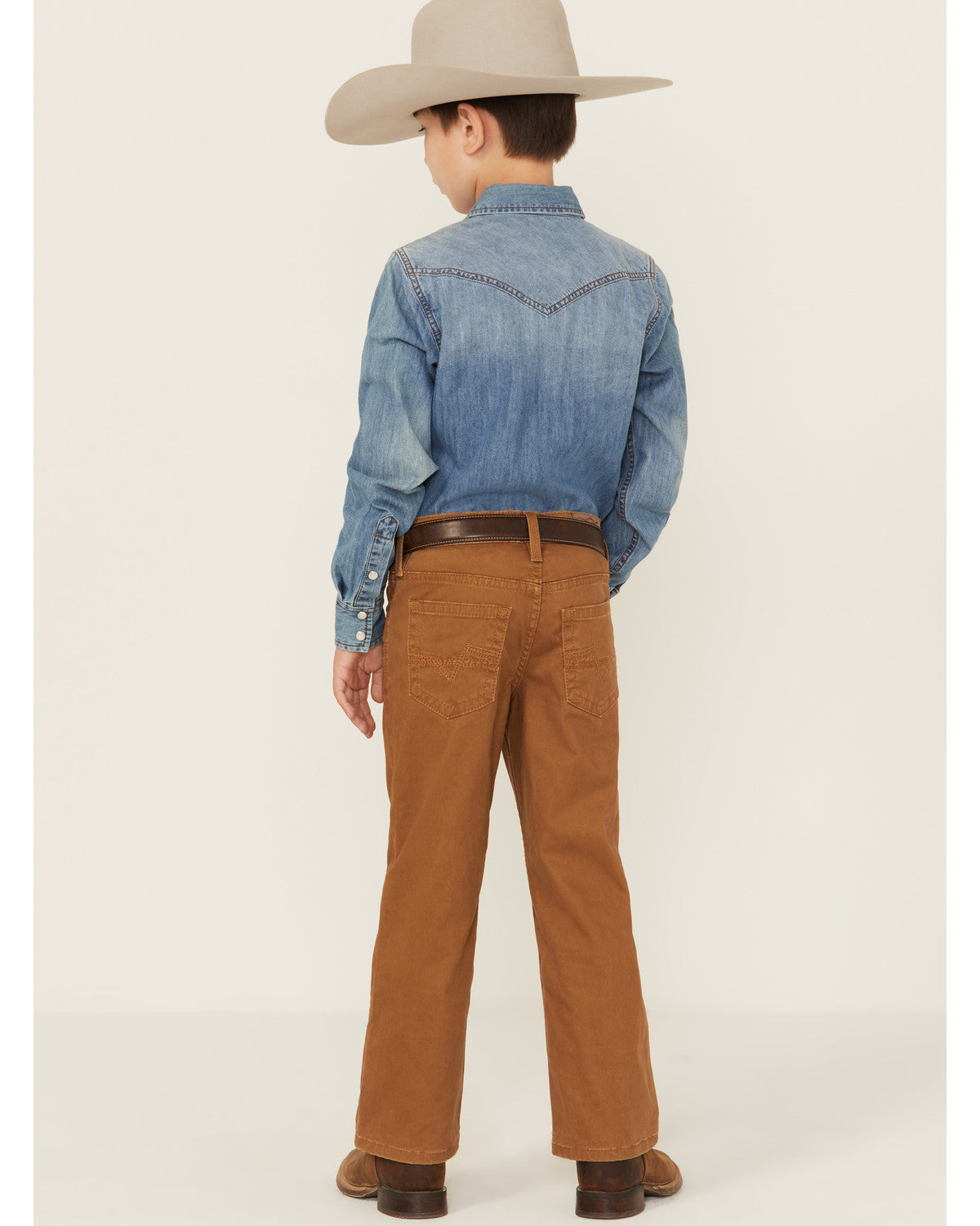 Boys' Benedetto Slim Bootcut Stretch Denim Jeans Rust Copper