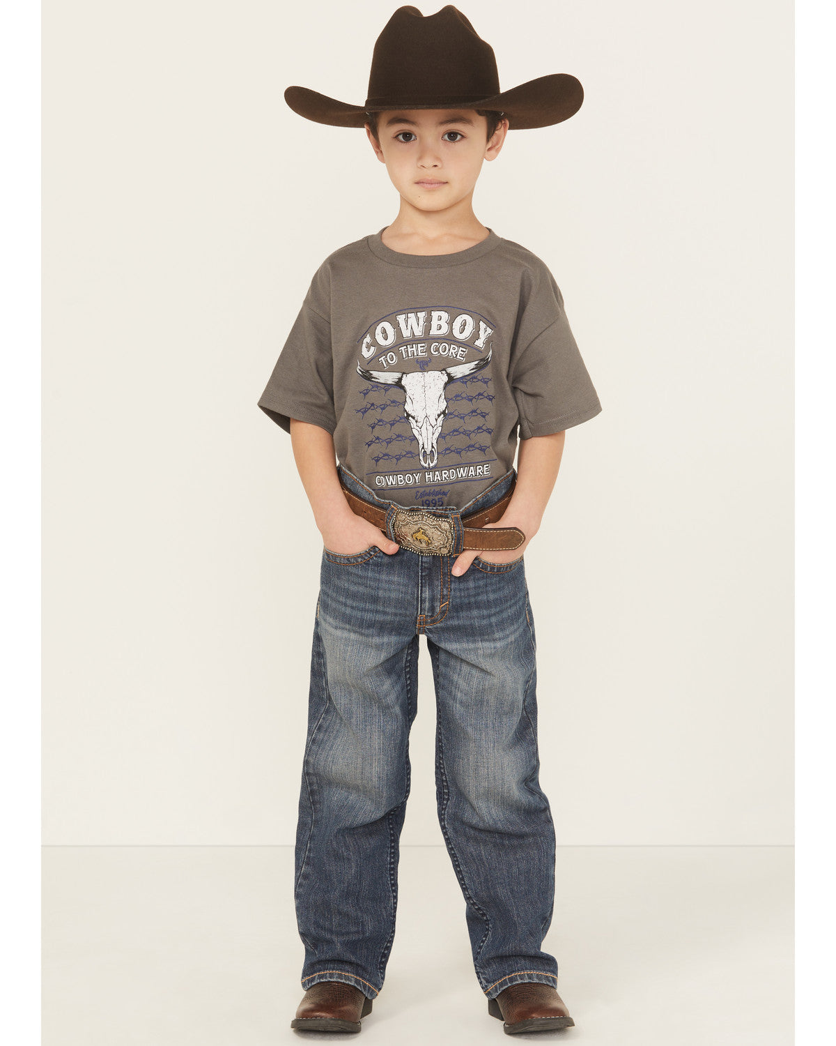 Little Boys' Wolfstooth Medium Wash Relaxed Bootcut Stretch Medium Wash