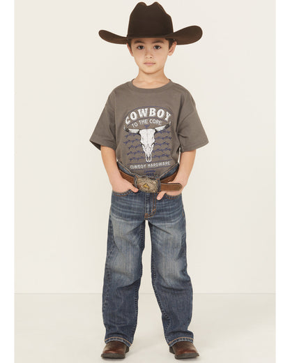 Little Boys' Wolfstooth Medium Wash Relaxed Bootcut Stretch Medium Wash