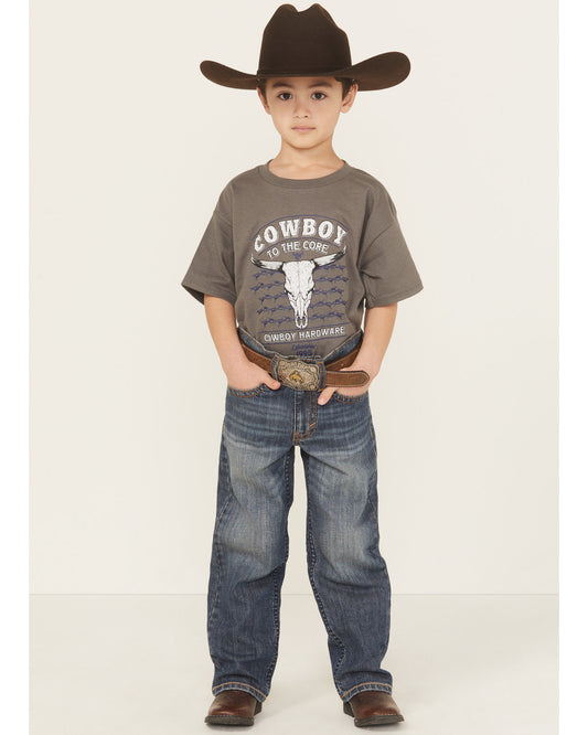 Little Boys' Wolfstooth Medium Wash Relaxed Bootcut Stretch Medium Wash