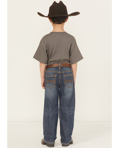 Little Boys' Wolfstooth Medium Wash Relaxed Bootcut Stretch Medium Wash