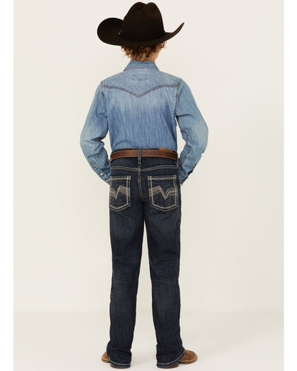 Boys' Dark Wash Moonlight Slim Bootcut Stretch Denim Jeans Dark Wash