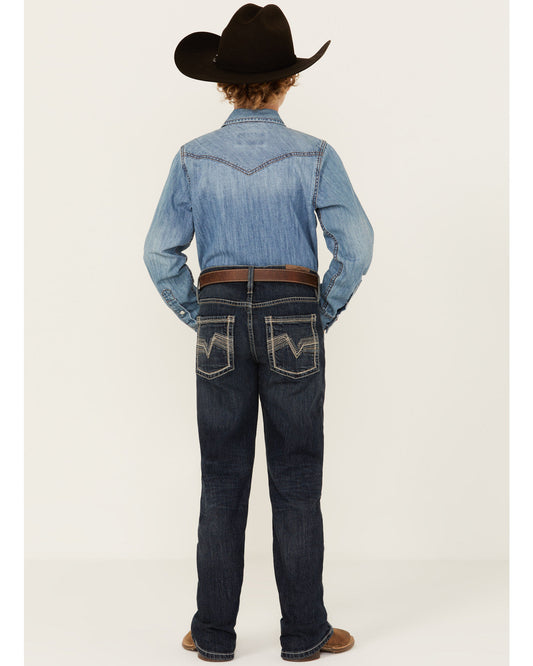 Boys' Dark Wash Moonlight Slim Bootcut Stretch Denim Jeans Dark Wash