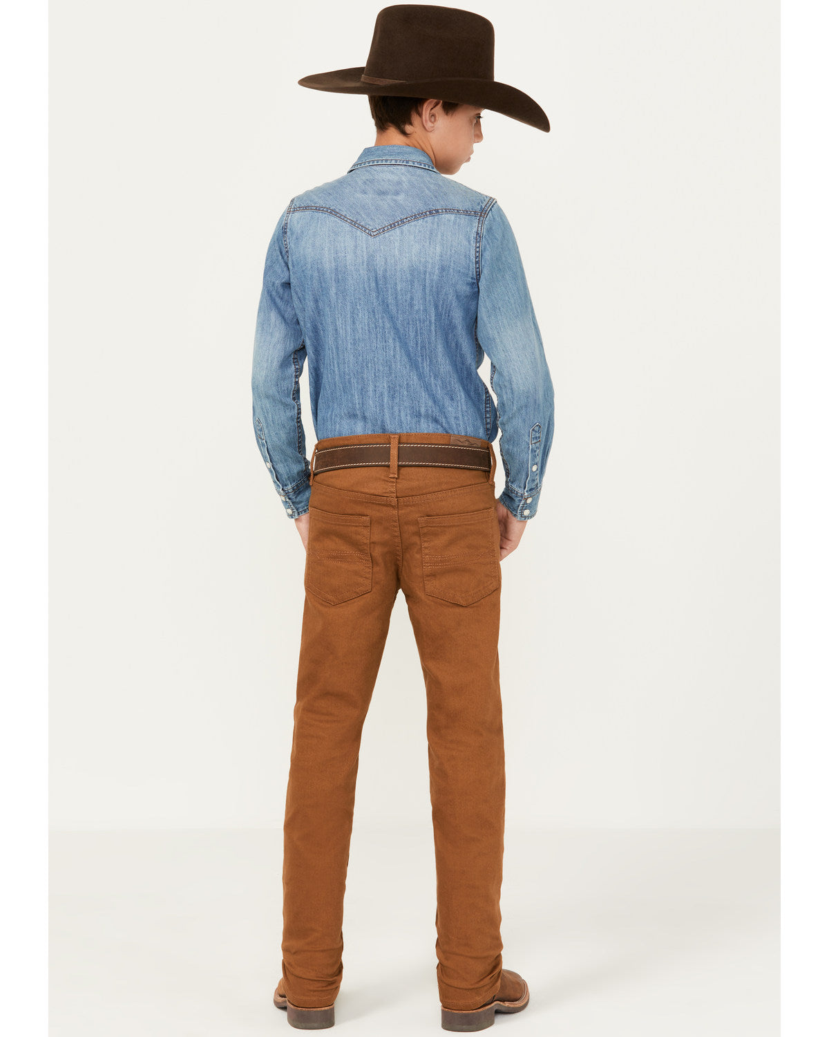 Boys' Rubber Slim Straight Stretch Jeans Rust Copper