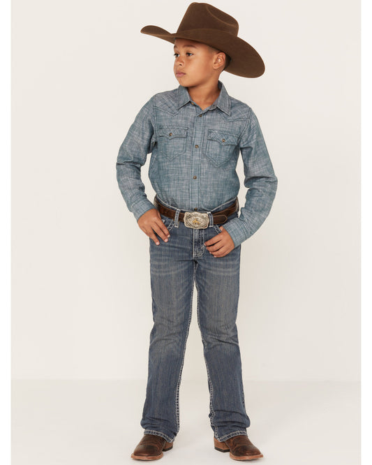 Boys' Stone Cold Wash Slim Boot Stretch Jeans Dark Medium Wash