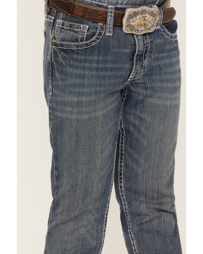 Boys' Stone Cold Wash Slim Boot Stretch Jeans Dark Medium Wash