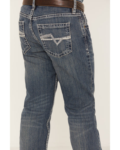 Boys' Stone Cold Wash Slim Boot Stretch Jeans Dark Medium Wash