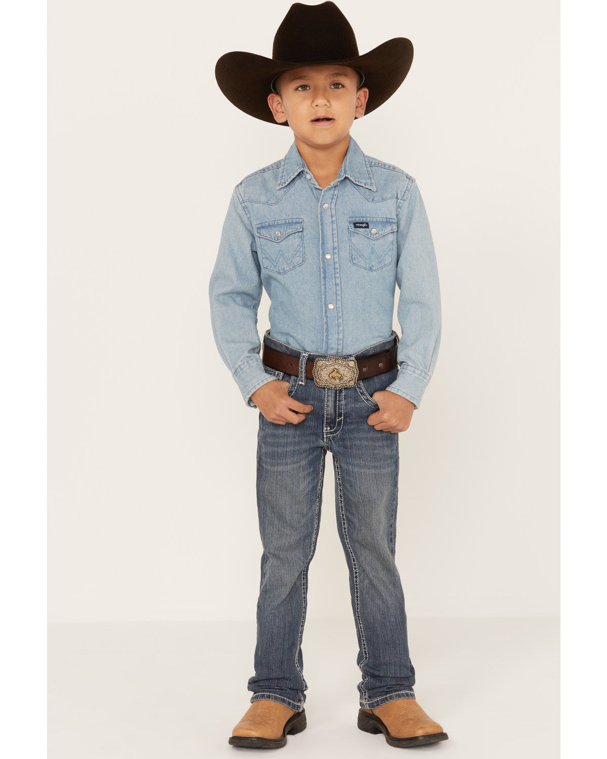 Little Boys' Stone Cold Wash Slim Bootcut Stretch Jeans - S Dark Medium Wash