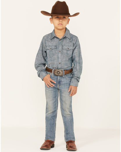 Boys' Clovehitch Light Wash Stretch Slim Straight Jeans Light Wash