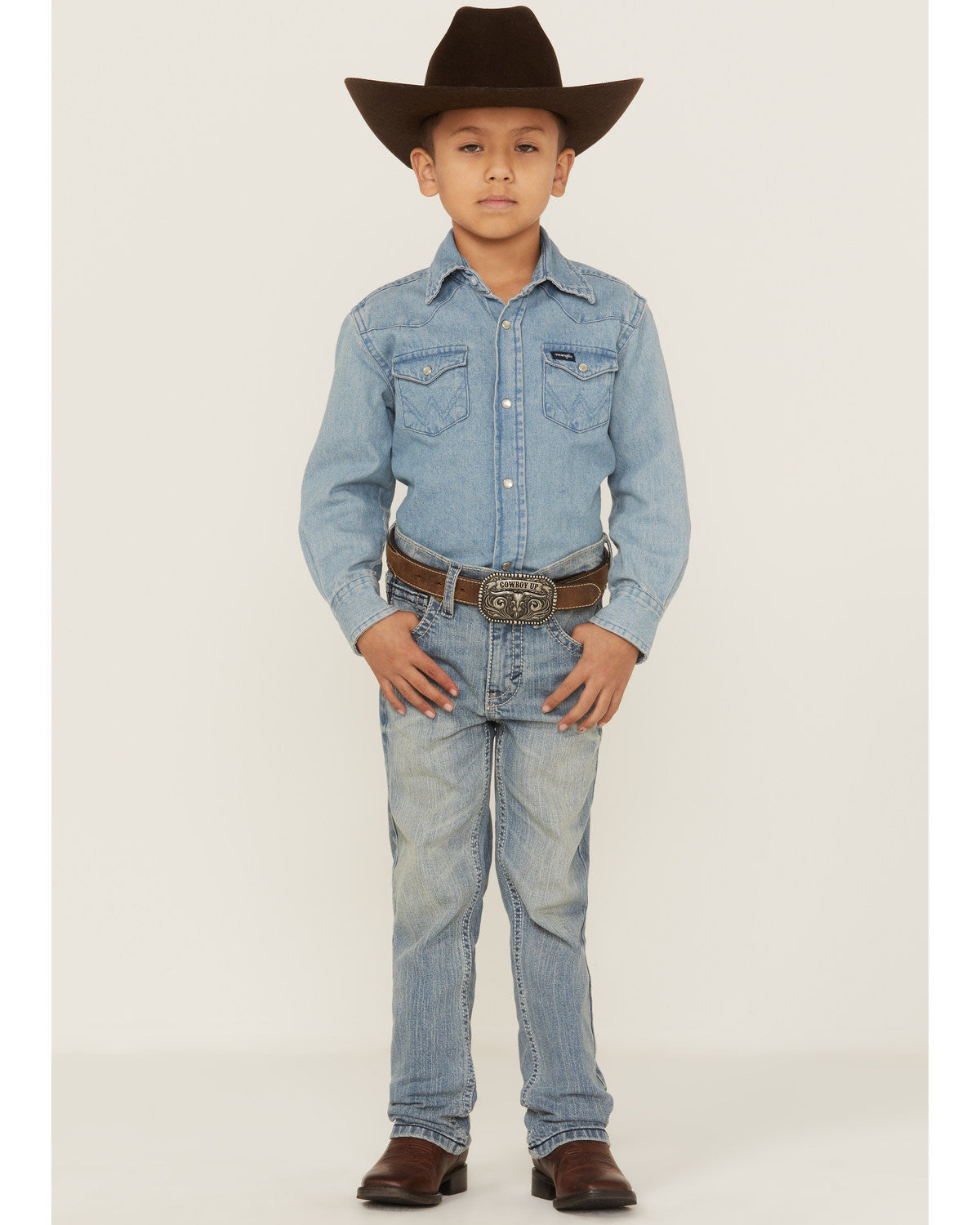 Boys' Crupper Light Wash Stretch Slim Straight Jeans Blue