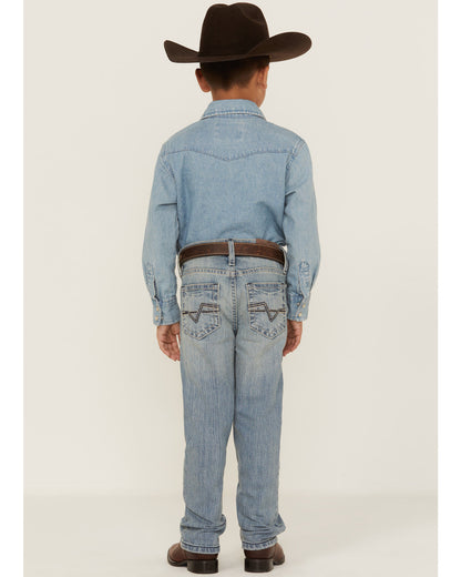 Boys' Crupper Light Wash Stretch Slim Straight Jeans Blue