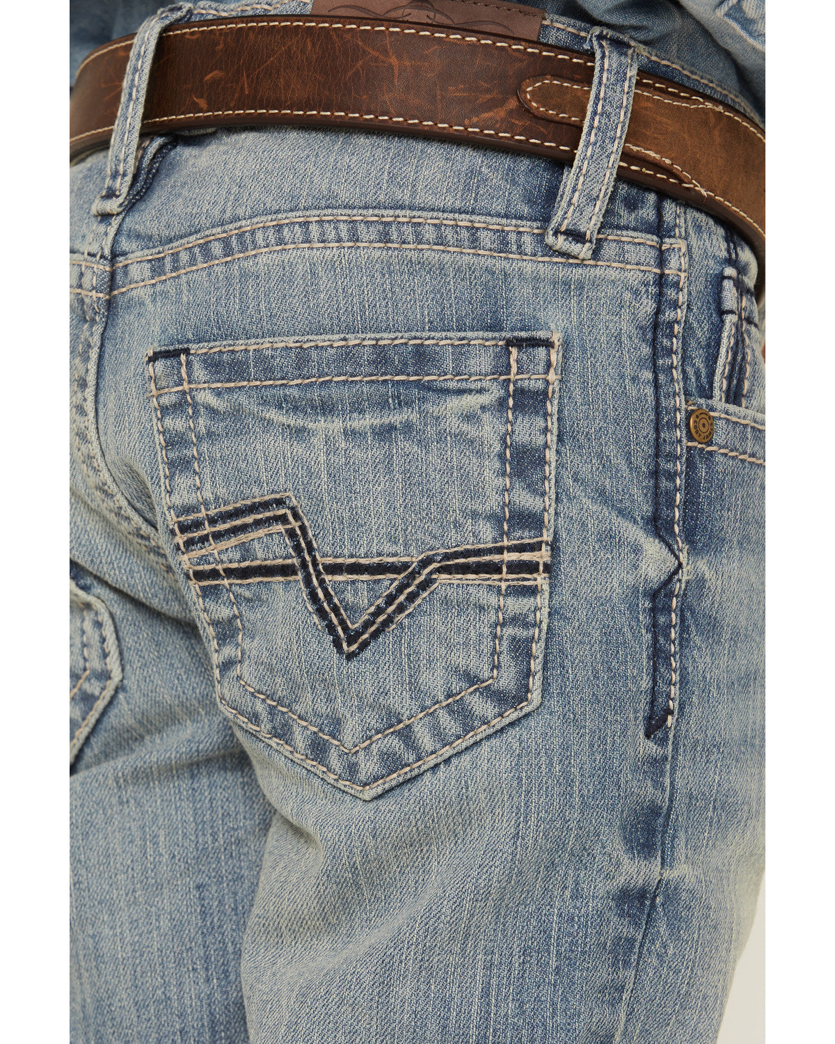 Boys' Crupper Light Wash Stretch Slim Straight Jeans Blue