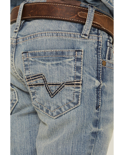 Boys' Crupper Light Wash Stretch Slim Straight Jeans Blue