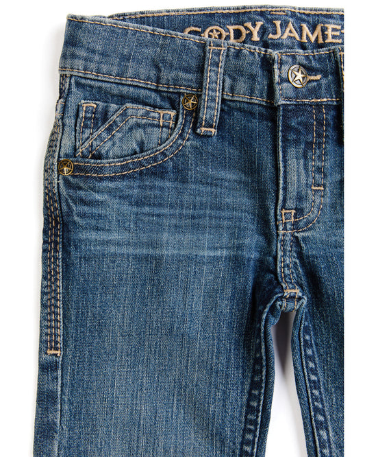 Toddler Boys' Saguaro Dark Wash Mid Rise Stretch Slim Bootc Blue