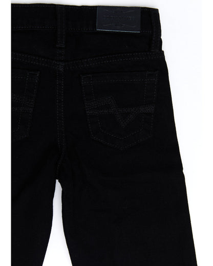 Boys' Night Rider Mid Rise Rigid Relaxed Bootcut Jeans - Si Black