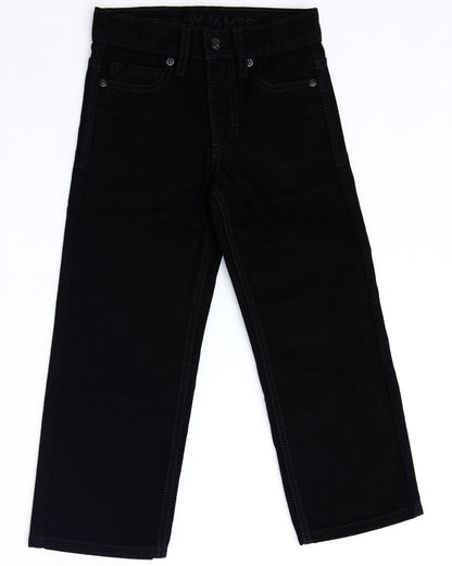 Boys' Night Rider Mid Rise Rigid Relaxed Bootcut Jeans - Si Black