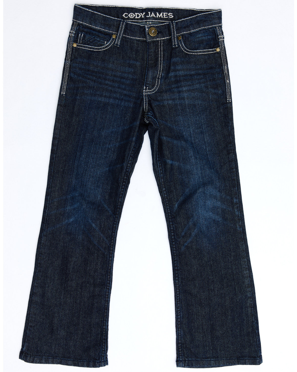 Boys' Night Hawk Medium Wash Mid Rise Stretch Relaxed Bootc Blue