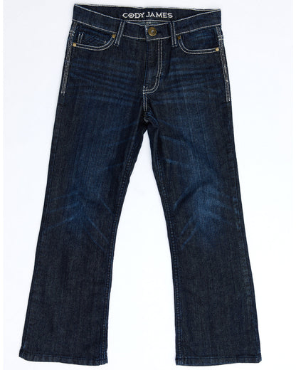 Boys' Night Hawk Medium Wash Mid Rise Stretch Relaxed Bootc Blue