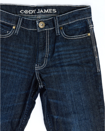 Boys' Night Hawk Medium Wash Mid Rise Stretch Relaxed Bootc Blue