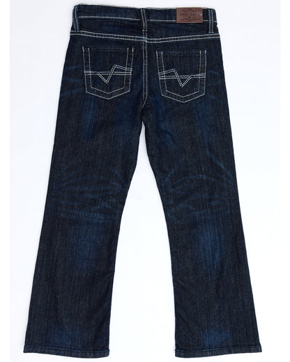 Boys' Night Hawk Medium Wash Mid Rise Stretch Relaxed Bootc Blue
