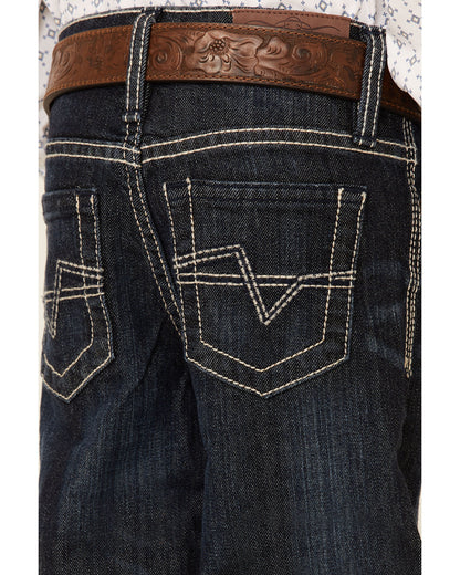 Little Boys' Night Hawk Medium Wash Mid Rise Stretch Relaxe Blue
