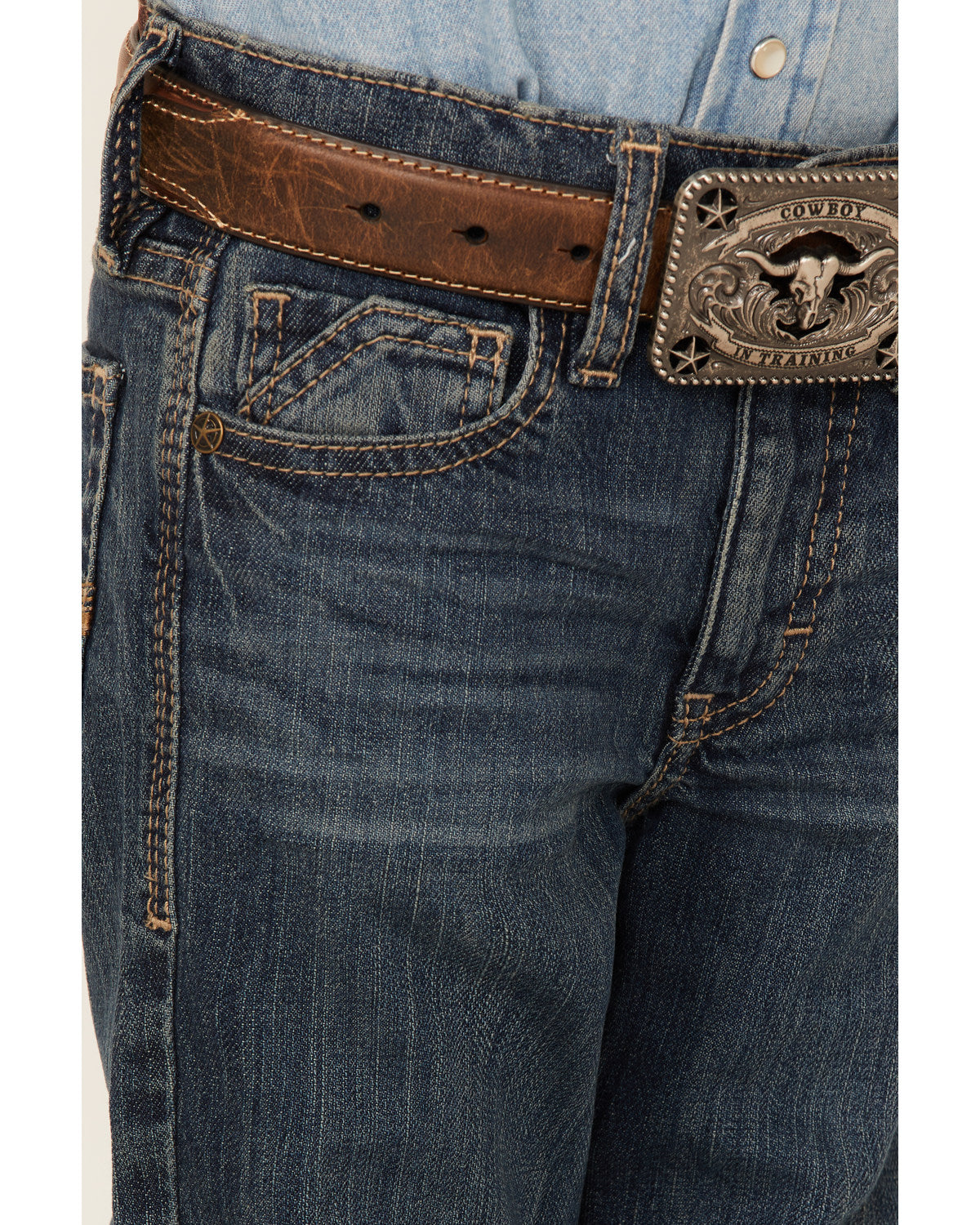 Boys' Saguaro Dark Wash Mid Rise Stretch Slim Bootcut Jeans Blue