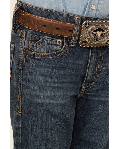 Boys' Saguaro Dark Wash Mid Rise Stretch Slim Bootcut Jeans Blue