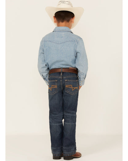 Boys' Saguaro Dark Wash Mid Rise Stretch Slim Bootcut Jeans Blue