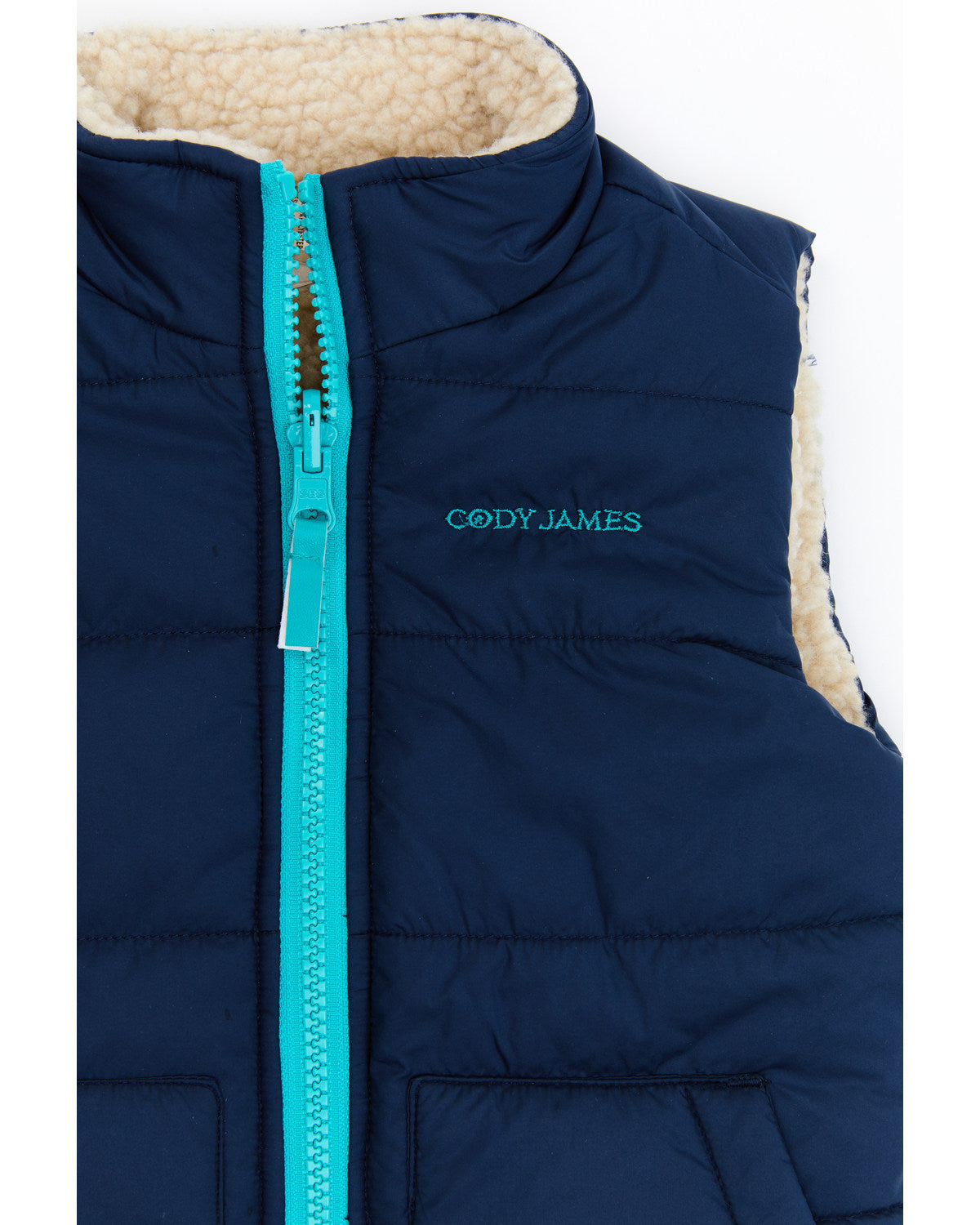 Toddler Boys' Reversible Puffer Vest Dark Blue
