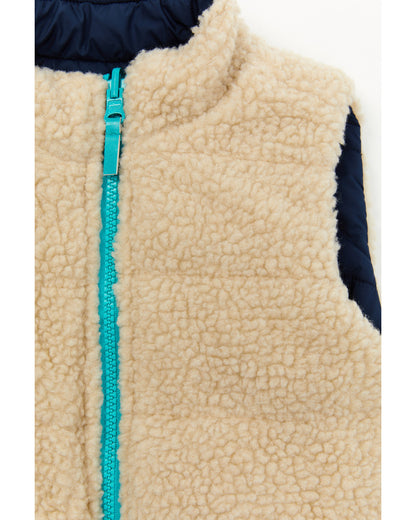 Toddler Boys' Reversible Puffer Vest Dark Blue