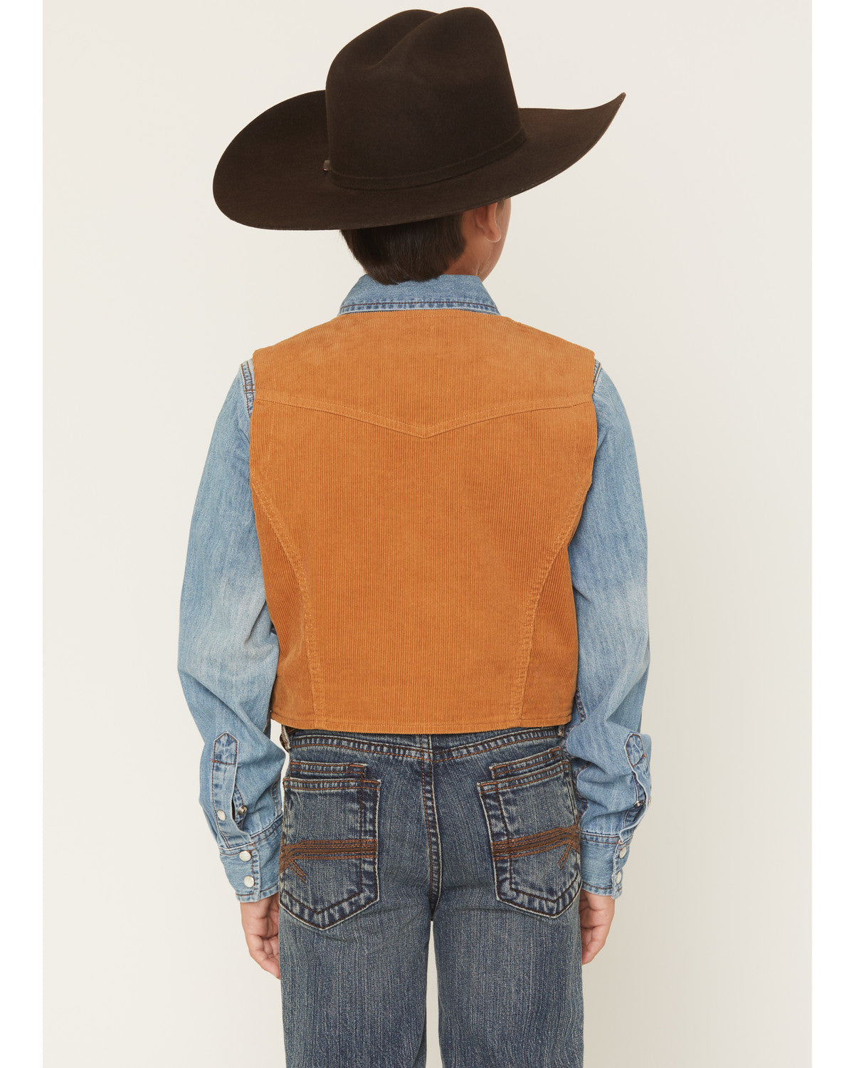 Boys' William Corduroy Western Vest Tan